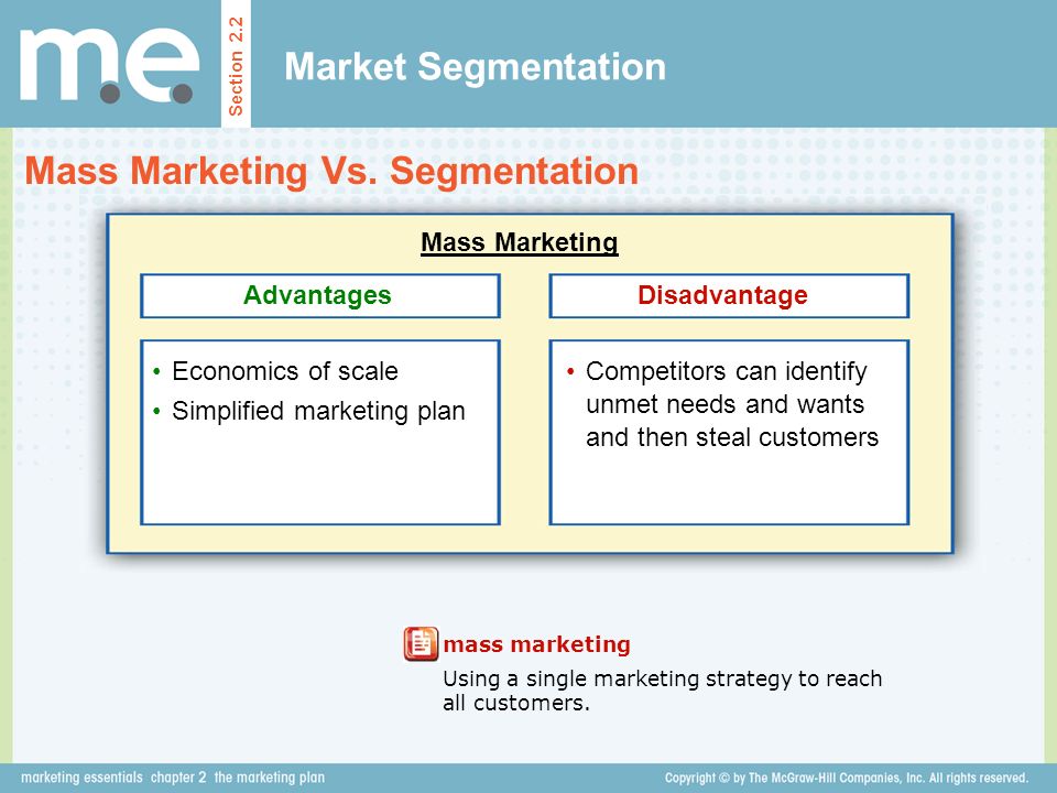 Advantages and disadvantages of market segmentation